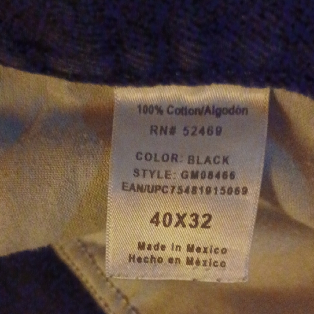 Black Cotton Pants 40x32